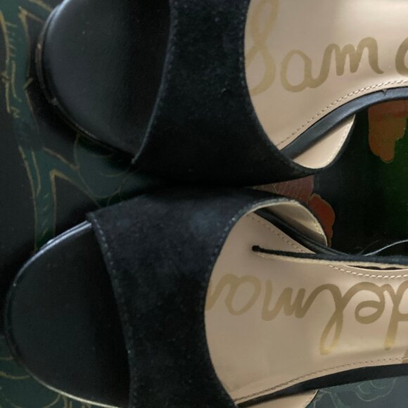 LIKE NEW! Black Porchia Sam Edelman Suede High Heel Shoes -  7M - Picture 6 of 13